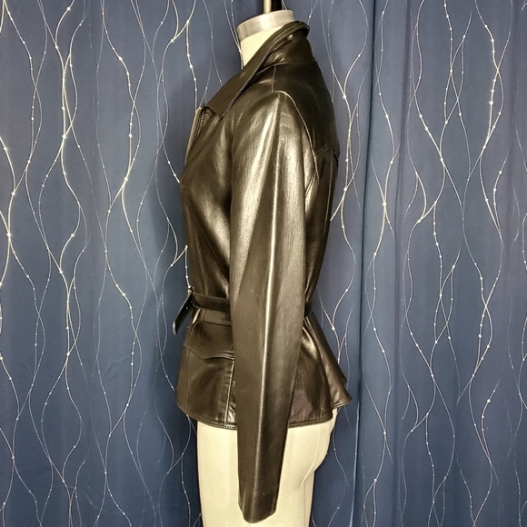 H🔥T BEBE 100% Leather Fitted Leather Jacket - Picture 3 of 5